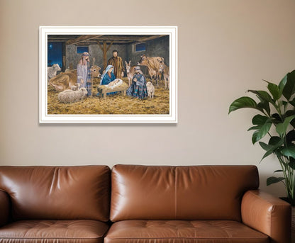 The Birth of Christ White Framed Wall Art HomeRoots
