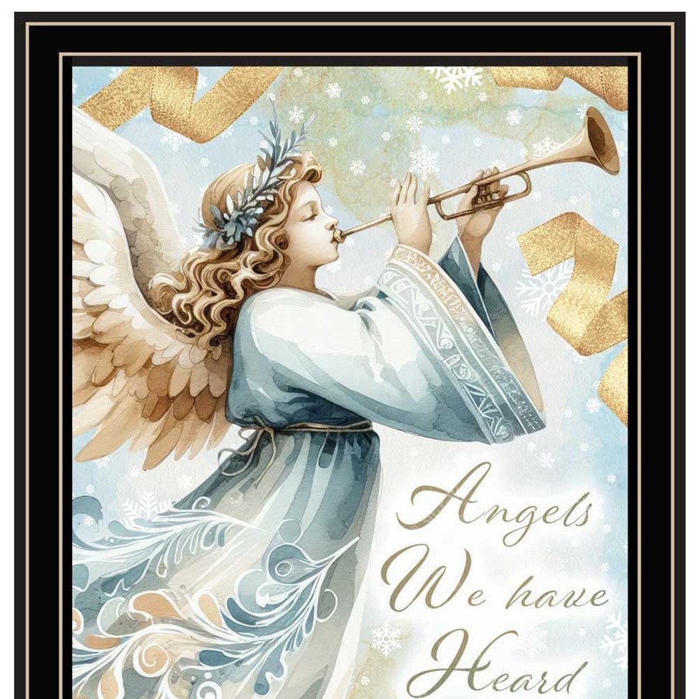 Set Of Two Angels We Have Heard on High Black Framed Wall Art — view 3