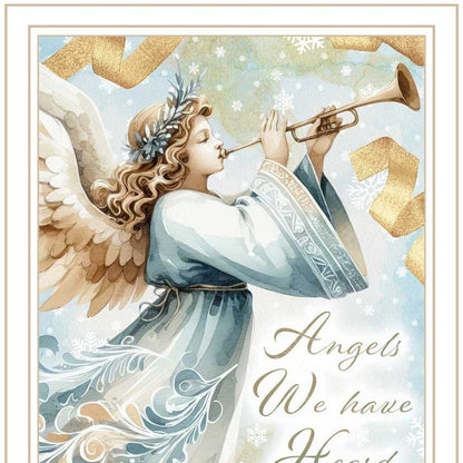 Set Of Two Angels We Have Heard on High White Framed Wall Art HomeRoots