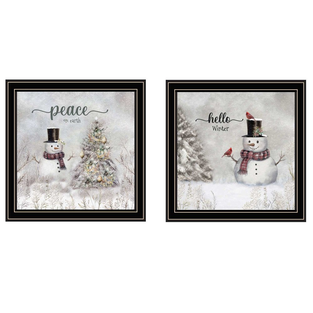 Set Of Two Peace On Earth Black Framed Wall Art HomeRoots
