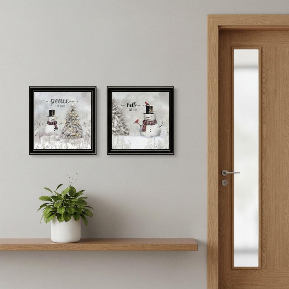 Set Of Two Peace On Earth Black Framed Wall Art HomeRoots