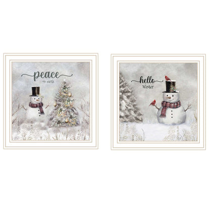 Set Of Two Peace On Earth White Framed Wall Art HomeRoots