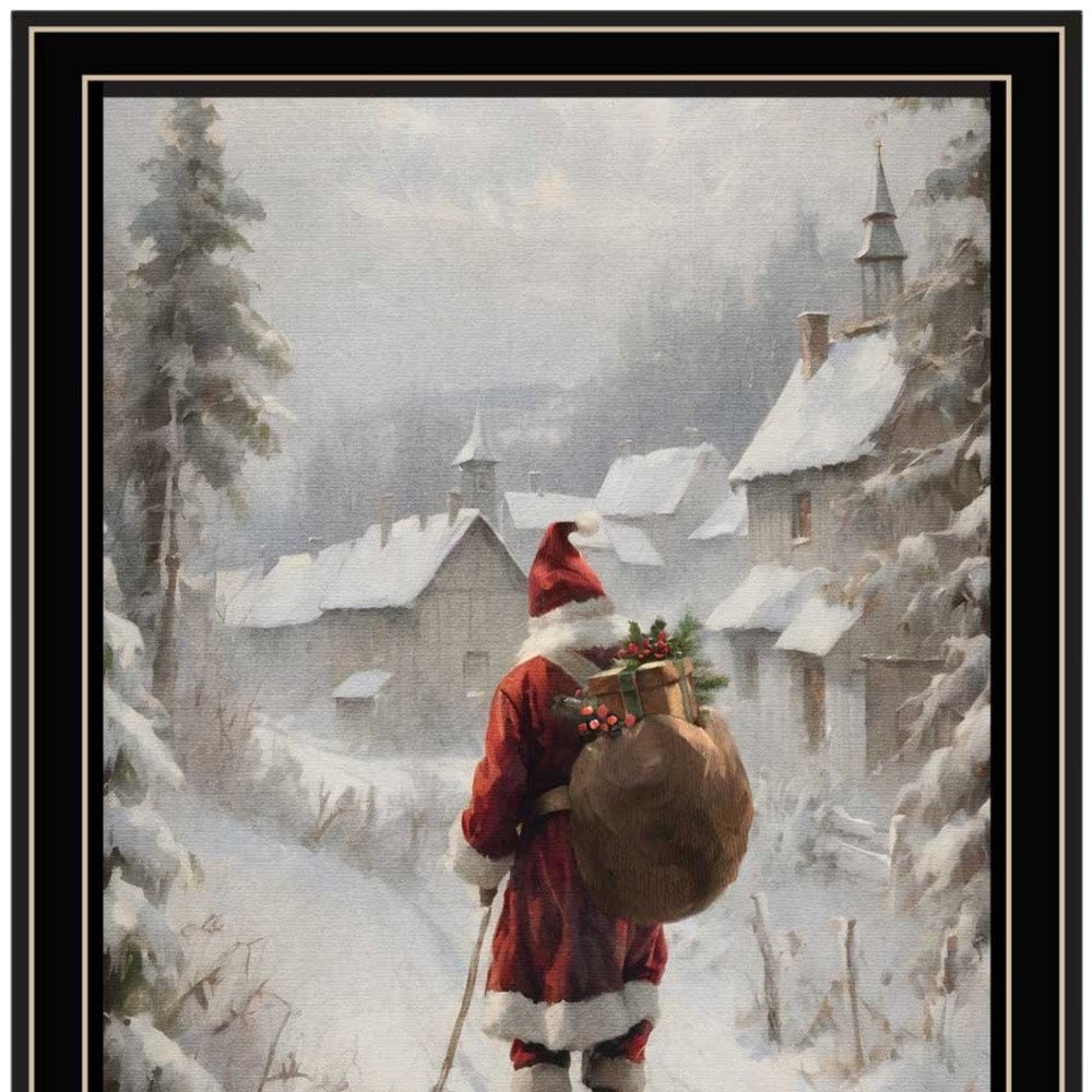 Set Of Two On The Eve of Christmas Black Framed Wall Art — view 4
