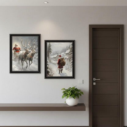 Set Of Two On The Eve of Christmas Black Framed Wall Art HomeRoots