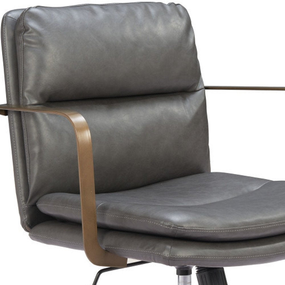 Brown and Black Adjustable Height Swivel Rolling Office Chair — view 12