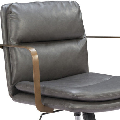 Brown and Black Adjustable Height Swivel Rolling Office Chair HomeRoots
