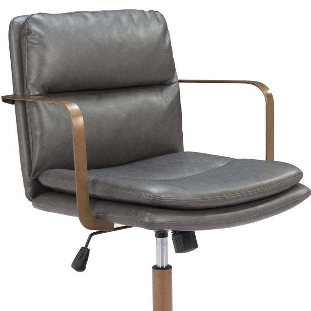 Brown and Black Adjustable Height Swivel Rolling Office Chair HomeRoots
