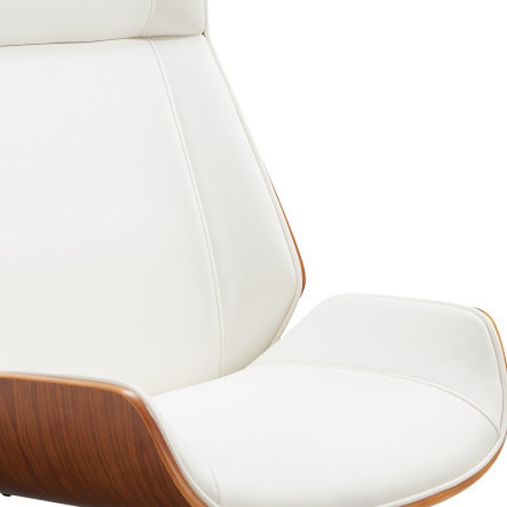 White Adjustable Height Rolling Executive Office Chair — view 1