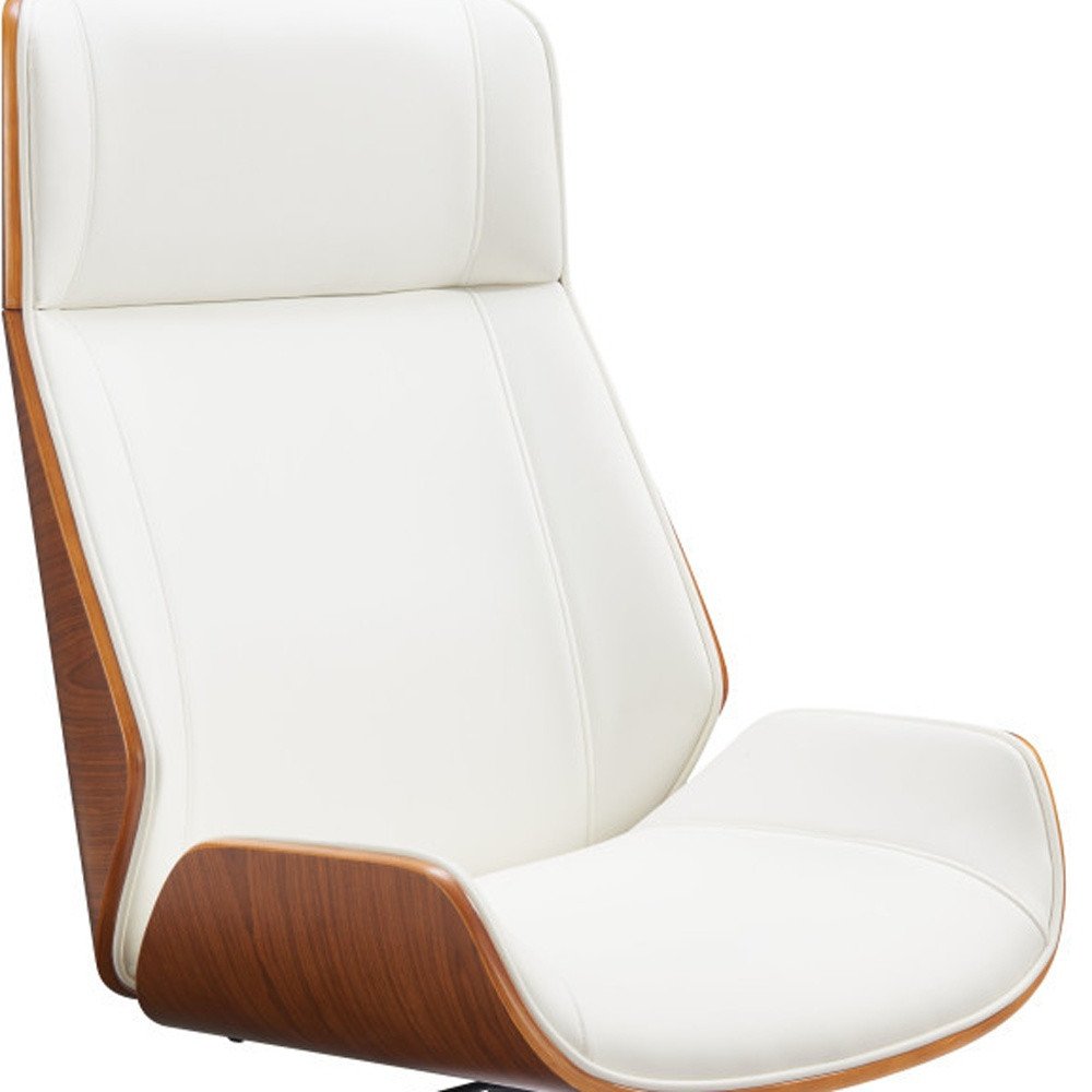 White Adjustable Height Rolling Executive Office Chair — view 2