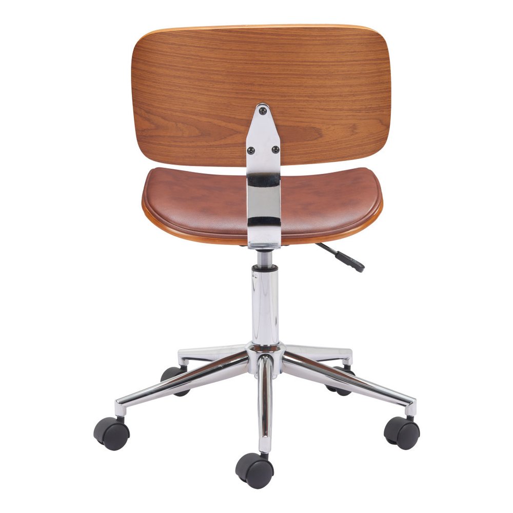 Brown Adjustable Height Rolling Office Chair — view 7