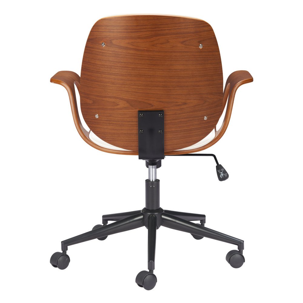 White Adjustable Height Rolling Office Chair HomeRoots