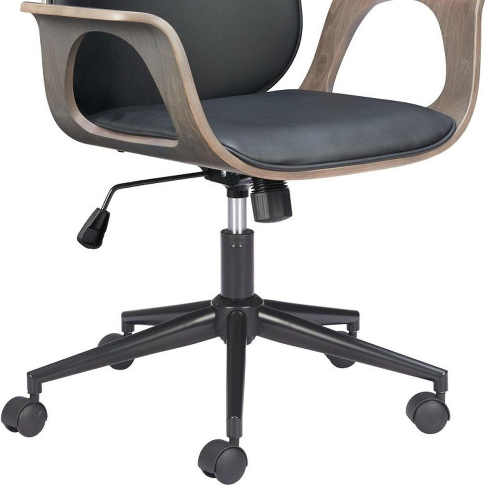 White Adjustable Height Rolling Office Chair HomeRoots