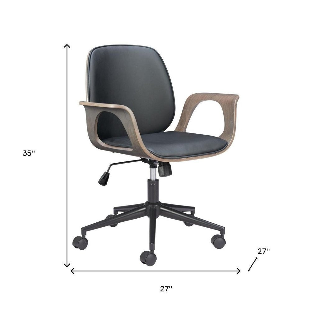 White Adjustable Height Rolling Office Chair HomeRoots