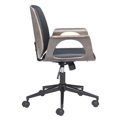 White Adjustable Height Rolling Office Chair HomeRoots
