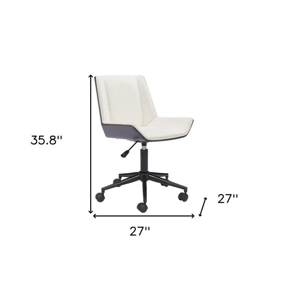 Brown Adjustable Height Rolling Office Chair — view 3