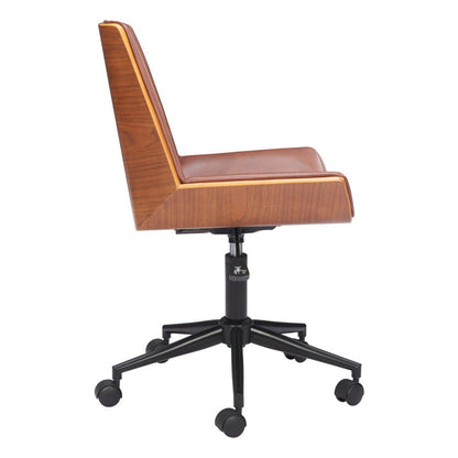 Brown Adjustable Height Rolling Office Chair HomeRoots