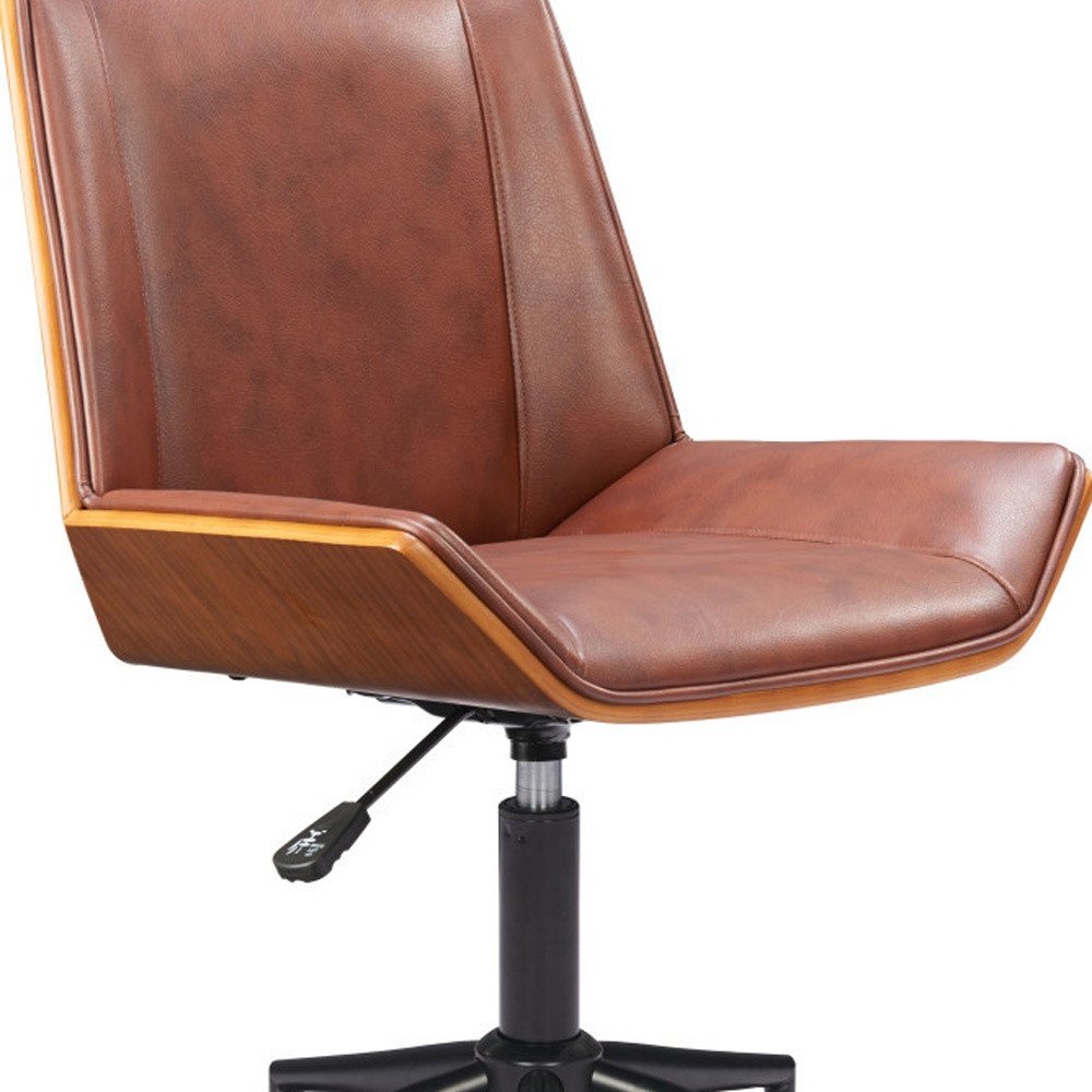 Brown Adjustable Height Rolling Office Chair — view 11