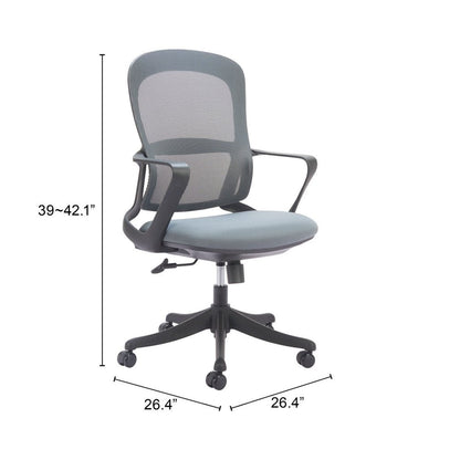 Gray and Black Adjustable Height Swivel Rolling Office Chair HomeRoots