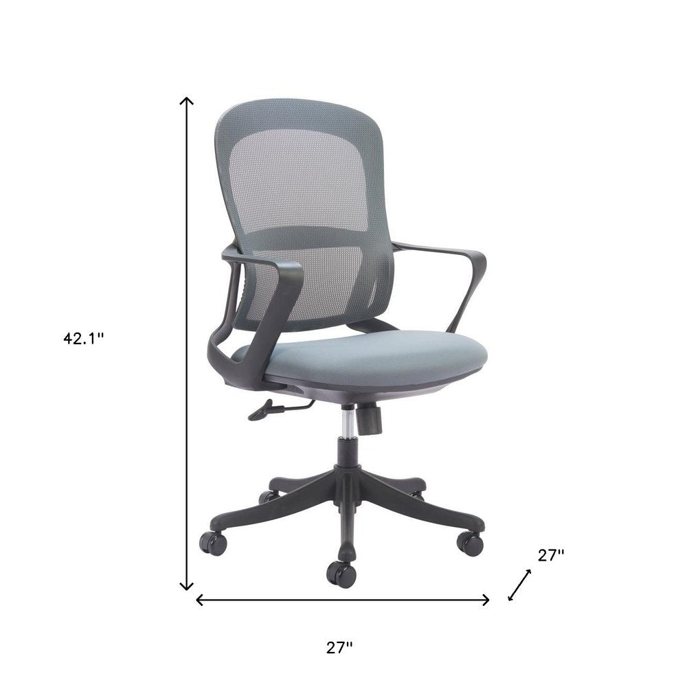 Gray and Black Adjustable Height Swivel Rolling Office Chair HomeRoots