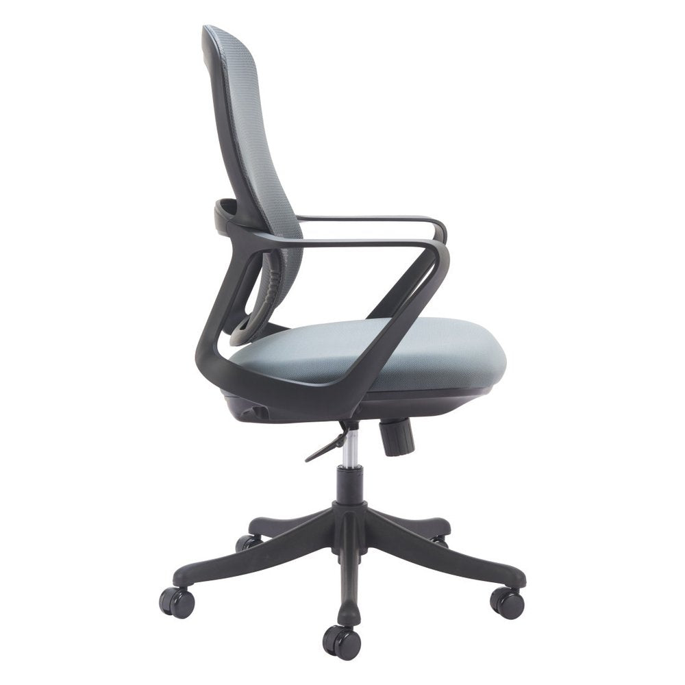 Gray and Black Adjustable Height Swivel Rolling Office Chair HomeRoots
