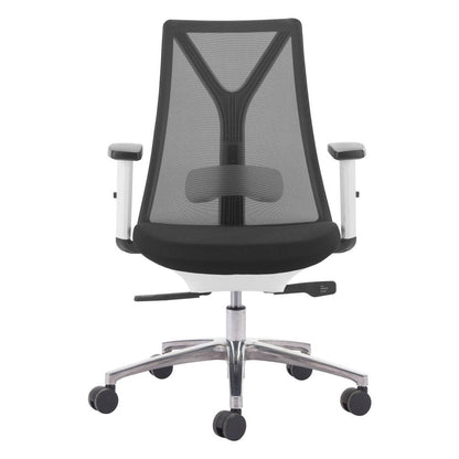 Black Silver and White Adjustable Height Swivel Rolling Office Chair HomeRoots