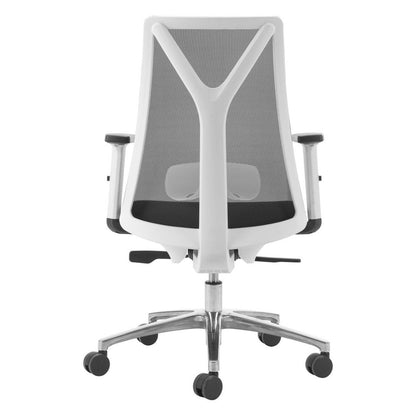 Black Silver and White Adjustable Height Swivel Rolling Office Chair HomeRoots
