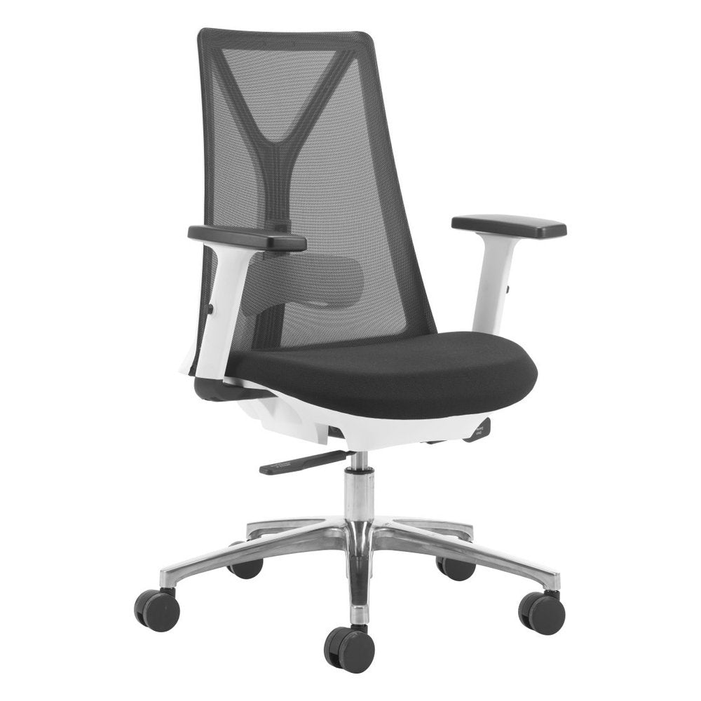 Black Silver and White Adjustable Height Swivel Rolling Office Chair HomeRoots