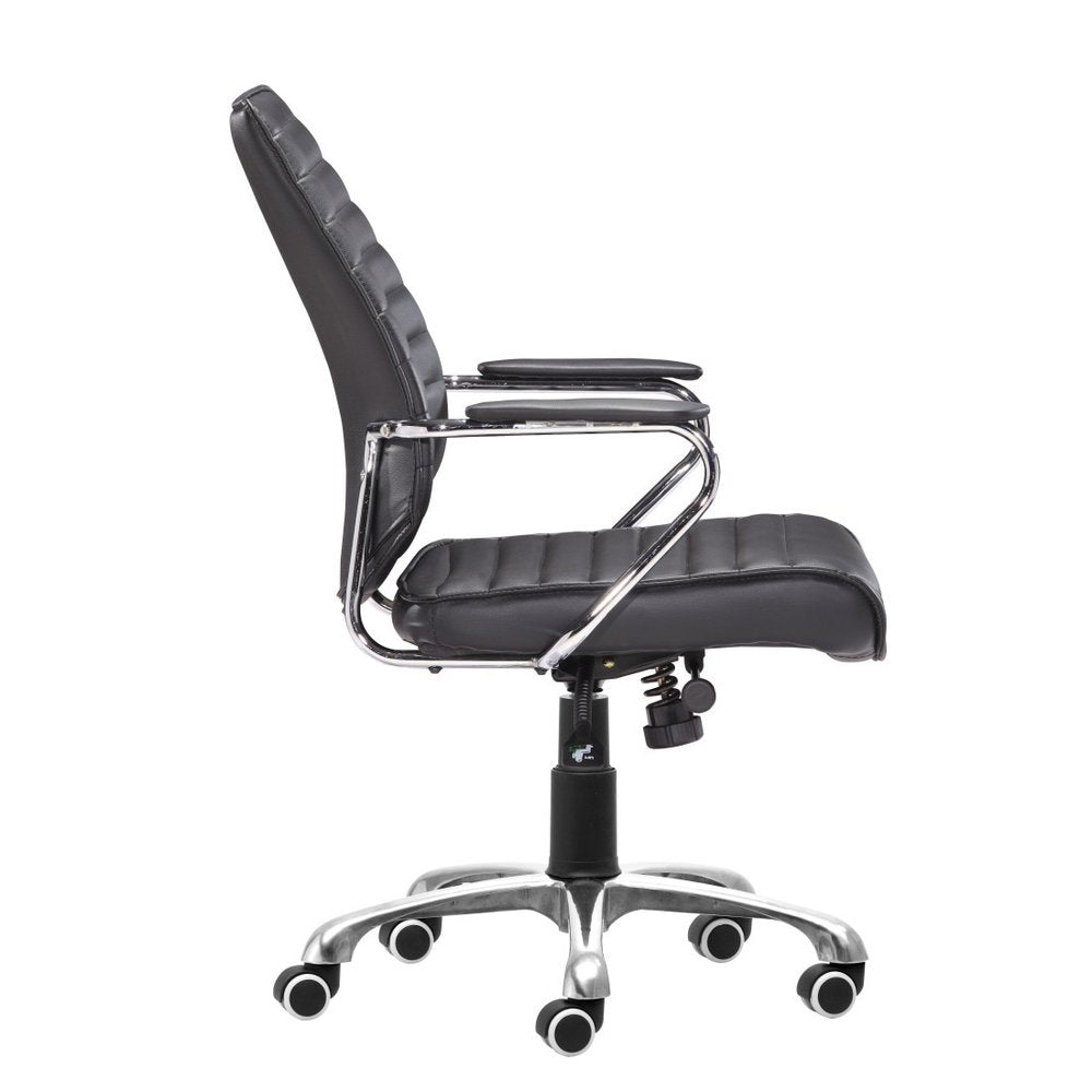 Black and Silver Adjustable Height Swivel Rolling Office Chair — view 5
