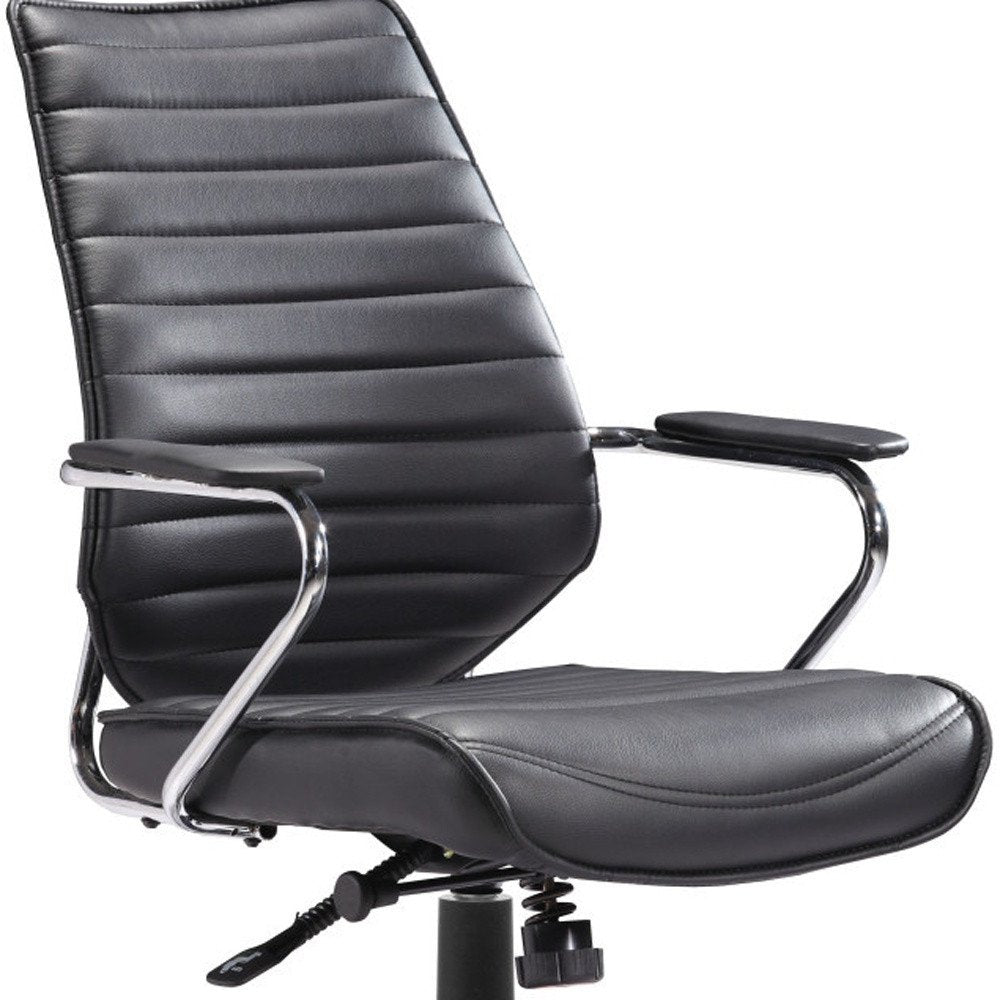 Black and Silver Adjustable Height Swivel Rolling Office Chair — view 1
