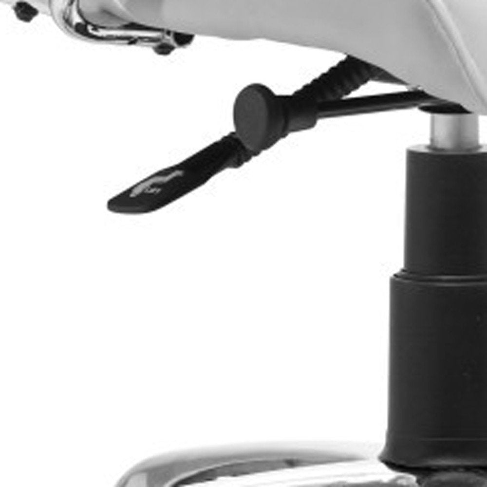 White and Silver Adjustable Height Swivel Rolling Office Chair HomeRoots