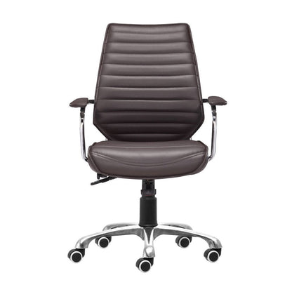 Espresso and Silver Adjustable Height Swivel Rolling Office Chair HomeRoots