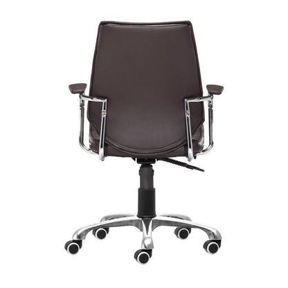 Espresso and Silver Adjustable Height Swivel Rolling Office Chair HomeRoots