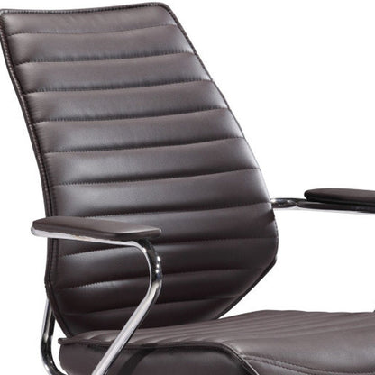 Espresso and Silver Adjustable Height Swivel Rolling Office Chair HomeRoots