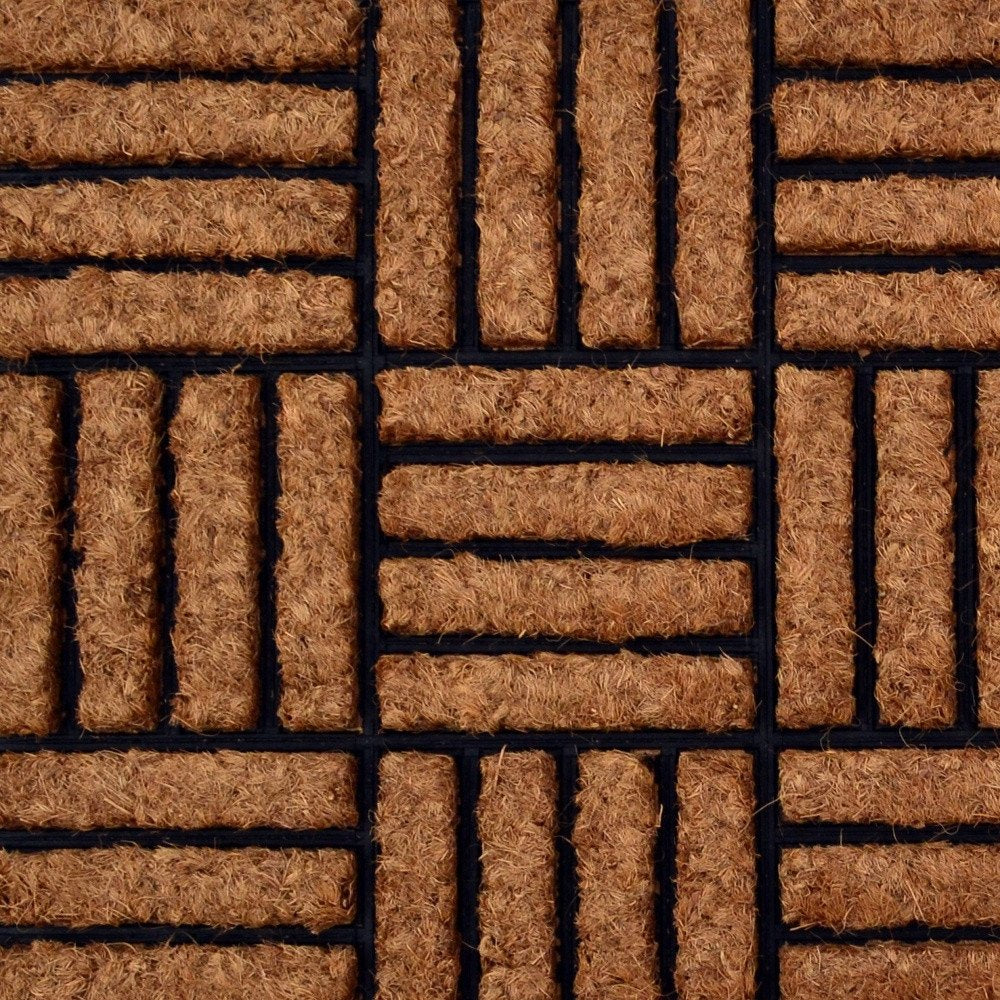 18" X 30" Beige and Black Rubber and Coir Outdoor Door Mat — view 6