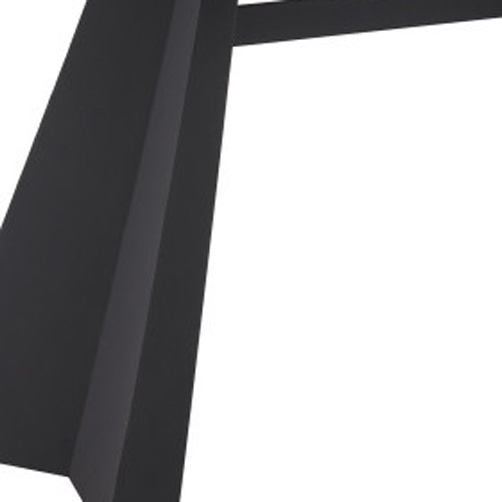 79" White and Black Sintered Stone and Steel Double Pedestal Base Dining Table HomeRoots