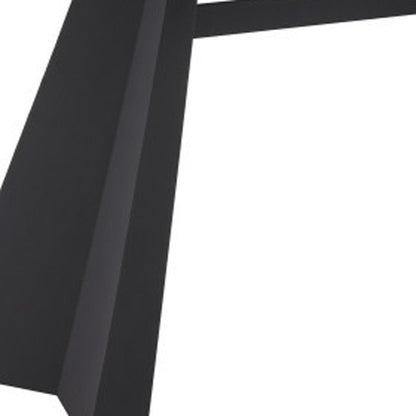 79" White and Black Sintered Stone and Steel Double Pedestal Base Dining Table HomeRoots