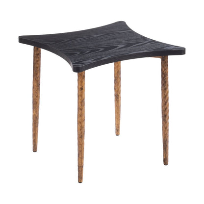 Set of Two Black and Bronze Wood and Steel Free Form Coffee And End Table HomeRoots