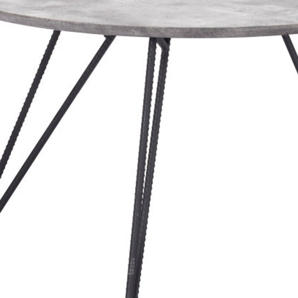 Set of Two Gray and Black Wood and Steel Round Nested Coffee Tables — view 8