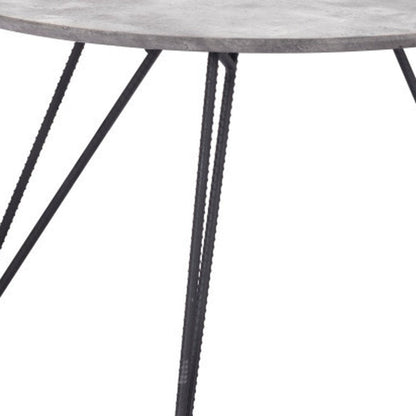 Set of Two Gray and Black Wood and Steel Round Nested Coffee Tables HomeRoots