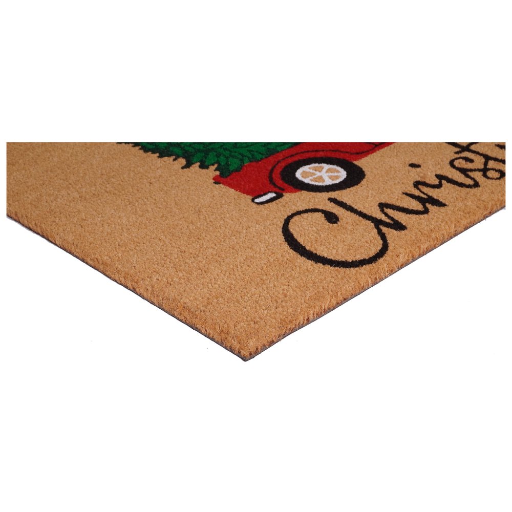24" X 36" Brown Red And Green Christmas Merry Christmas Outdoor Coir Door Mat — view 2