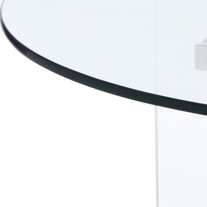 41" Clear and Gold Glass Acrylic and Brass Round Coffee Table HomeRoots