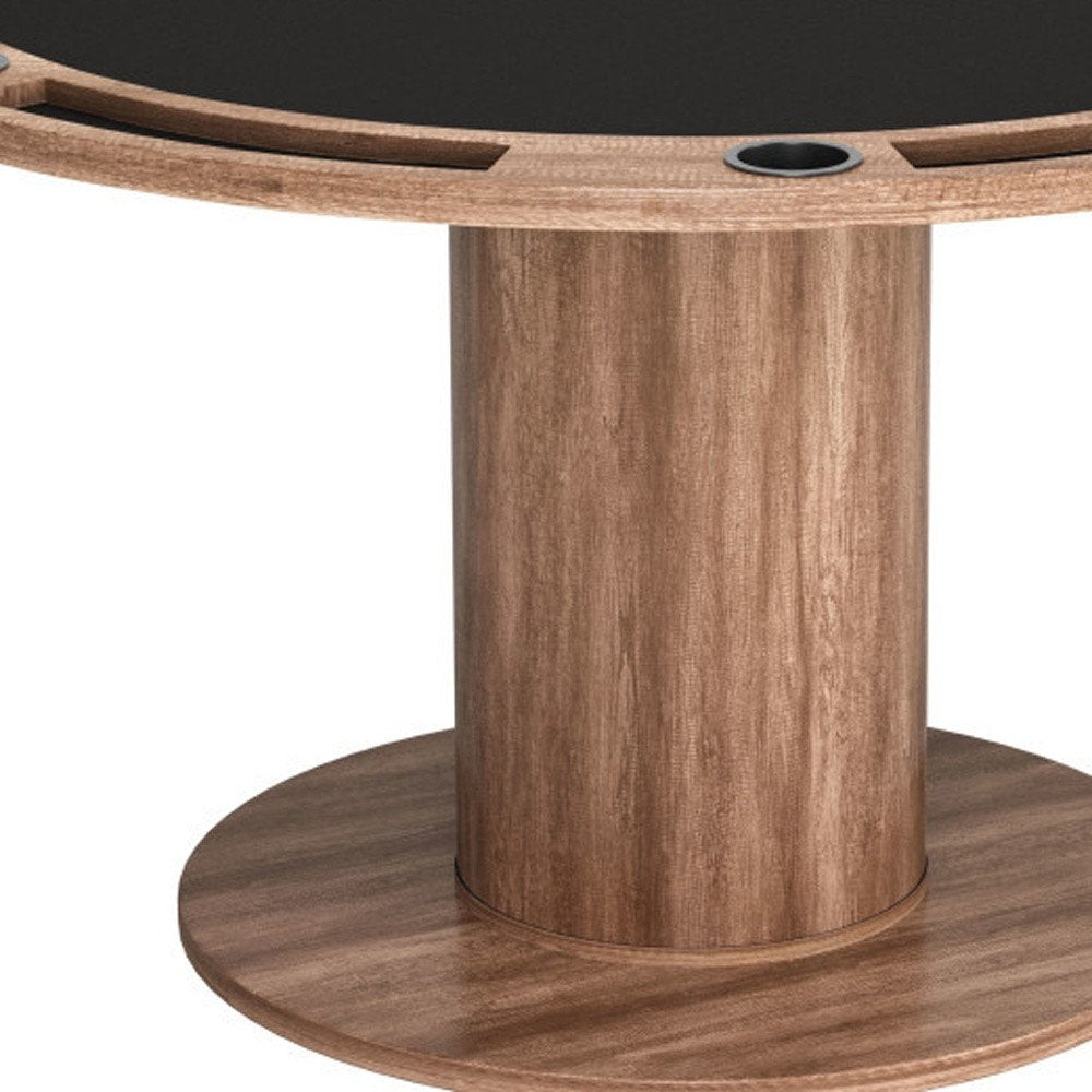 54" Natural And Black Round Convertible Game Table HomeRoots