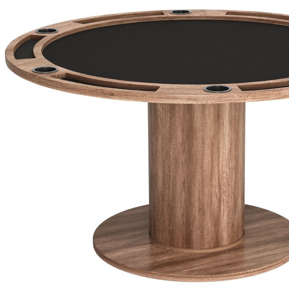 54" Natural And Black Round Convertible Game Table HomeRoots