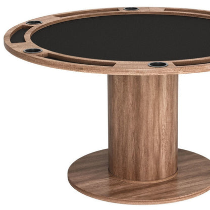 54" Natural And Black Round Convertible Game Table HomeRoots
