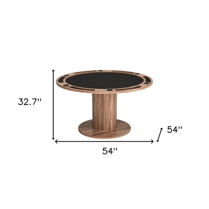54" Natural And Black Round Convertible Game Table HomeRoots