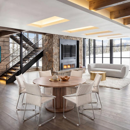 54" Natural And Black Round Convertible Game Table HomeRoots