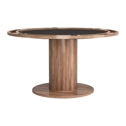 54" Natural And Black Round Convertible Game Table HomeRoots
