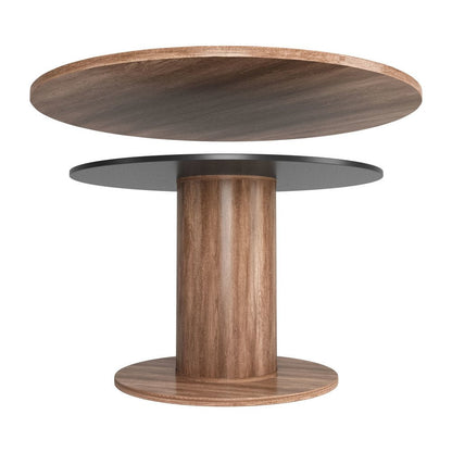 54" Natural And Black Round Convertible Game Table HomeRoots