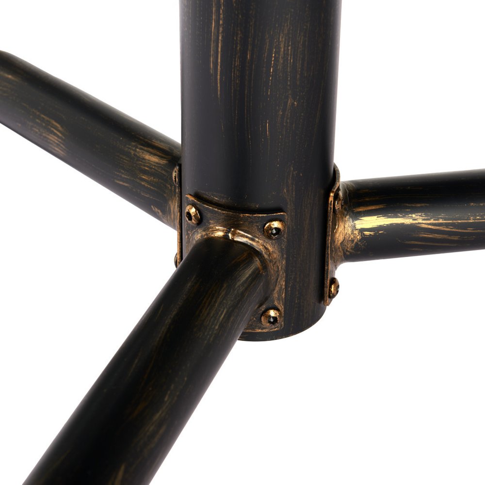 71" Black and Gold Wood and Steel Trestle Base Dining Table HomeRoots