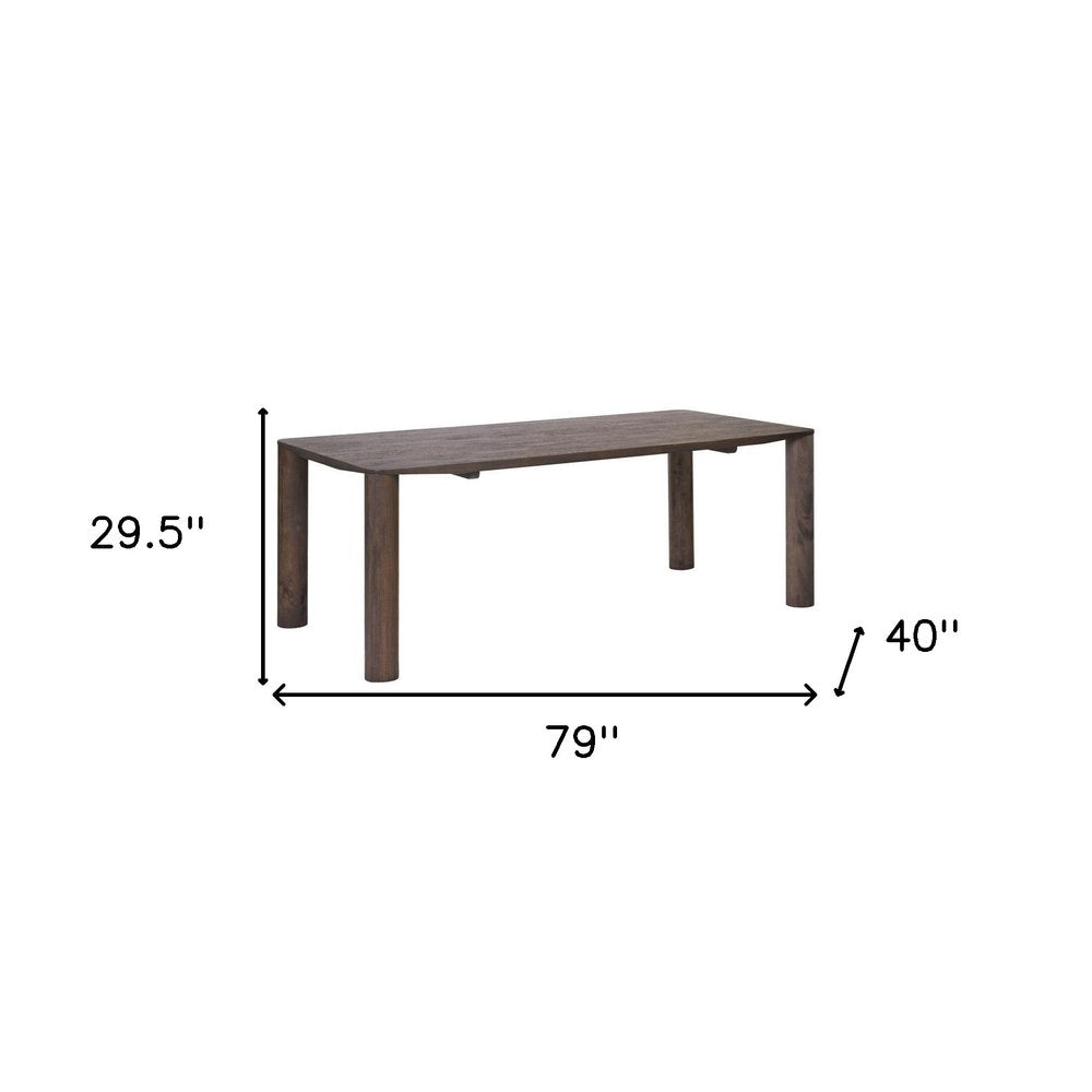79" Espresso Solid Wood Dining Table HomeRoots